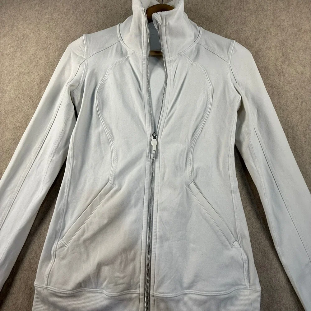 Lululemon Define Jacket White Luon Full Zip Athletic Yoga Workout Top Size 4